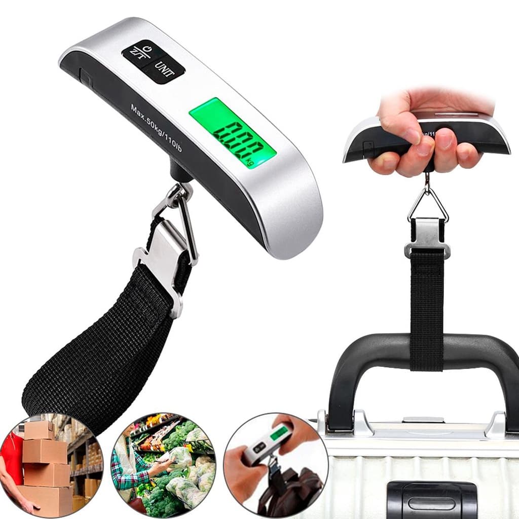 Balança Digital Multiuso p/Bagagem Ate 50KG Visor de Led