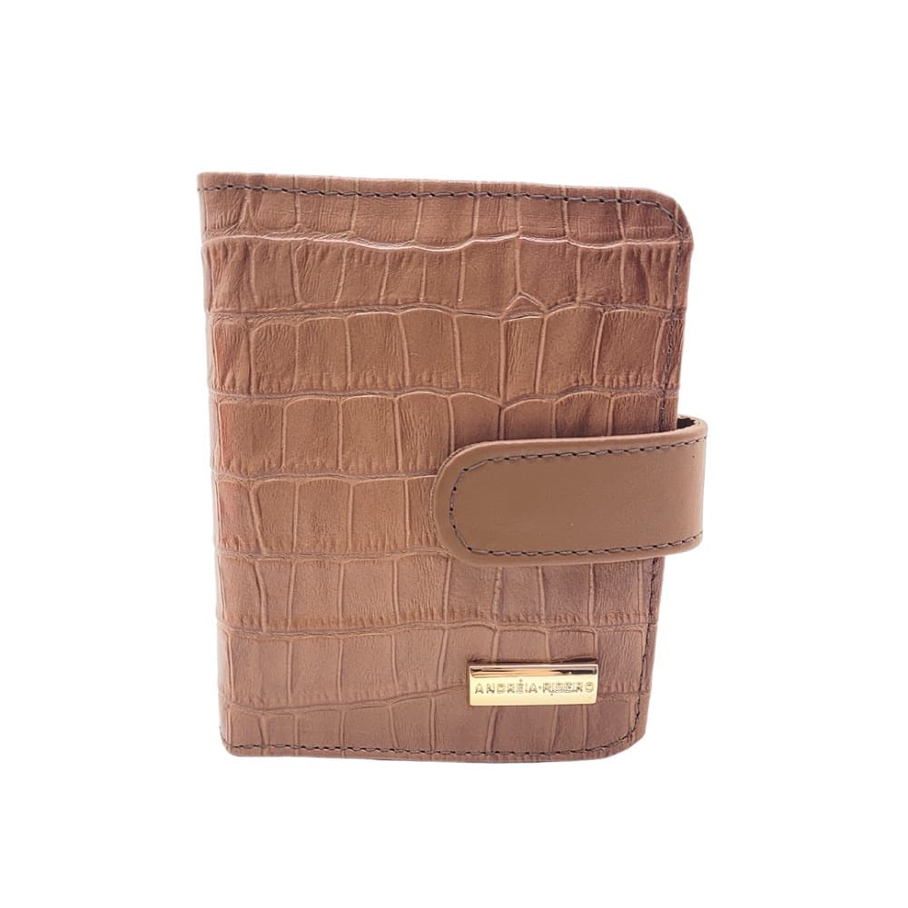 Carteira Feminina Pequena de Couro Legítimo Completa Casual Dia e Noite + Brinde