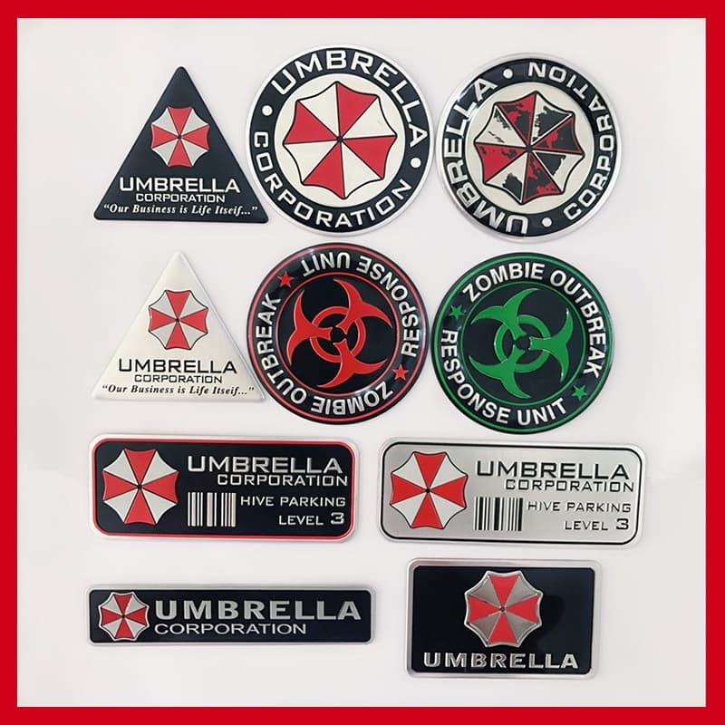 Liga de alumínio 3D Resident Evil Umbrella Escovado Decoração Personalidade Modificada Adesivos de carro GM de metal Adesivos de corpo