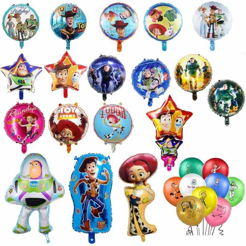 Cartoon Toy Story Balão de alumínio/Woody Buzz Lightyear em forma de festa de aniversário das crianças Decoração