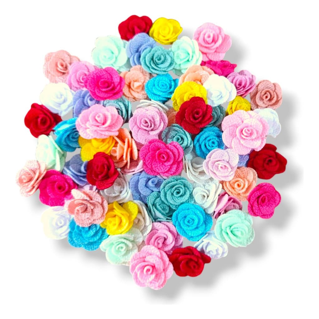 20 Flores Aplique Florzinha / Rosa Para Laços Flor De Tecido Poliéster Gorgorão 2,5cm Várias Cores