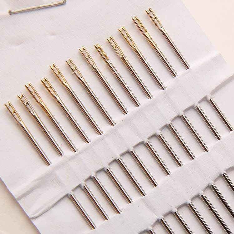 24 Agulhas Manual Sortidas Cego Deficiente Visual Costura kit