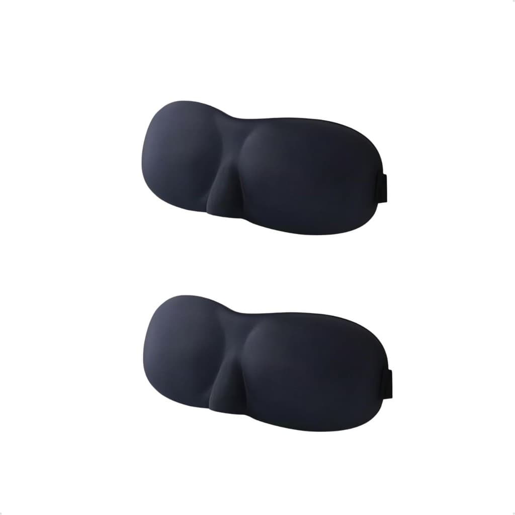 Kit 2 Máscara 3d Tapa Olho Ajustável Melhor Sono Poliéster Confortavel De Dormir Linha Premium