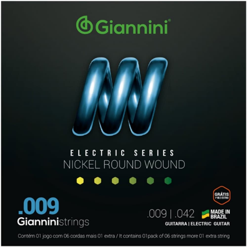 ENCORDOAMENTO GIANNINI PARA GUITARRA GEEGST9 NIQUEL 0.9