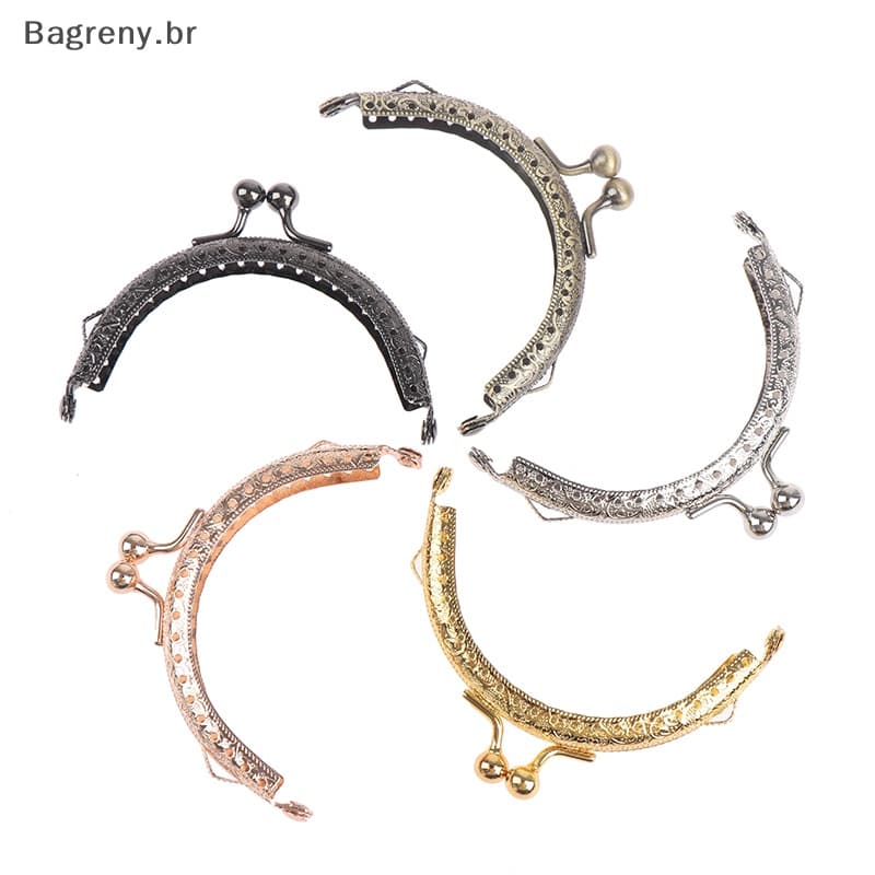 Bagreny 8,5cm Armação Metálica Redonda Bolsa Com Alça Trava Ferragens BR