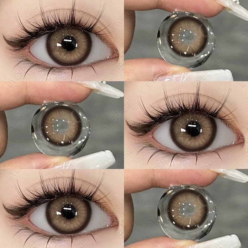 Lente De Contato ASURA Brown Eyeshare 1Pair 14.5mm Nature Big Eyes Colorida Anual Softlens