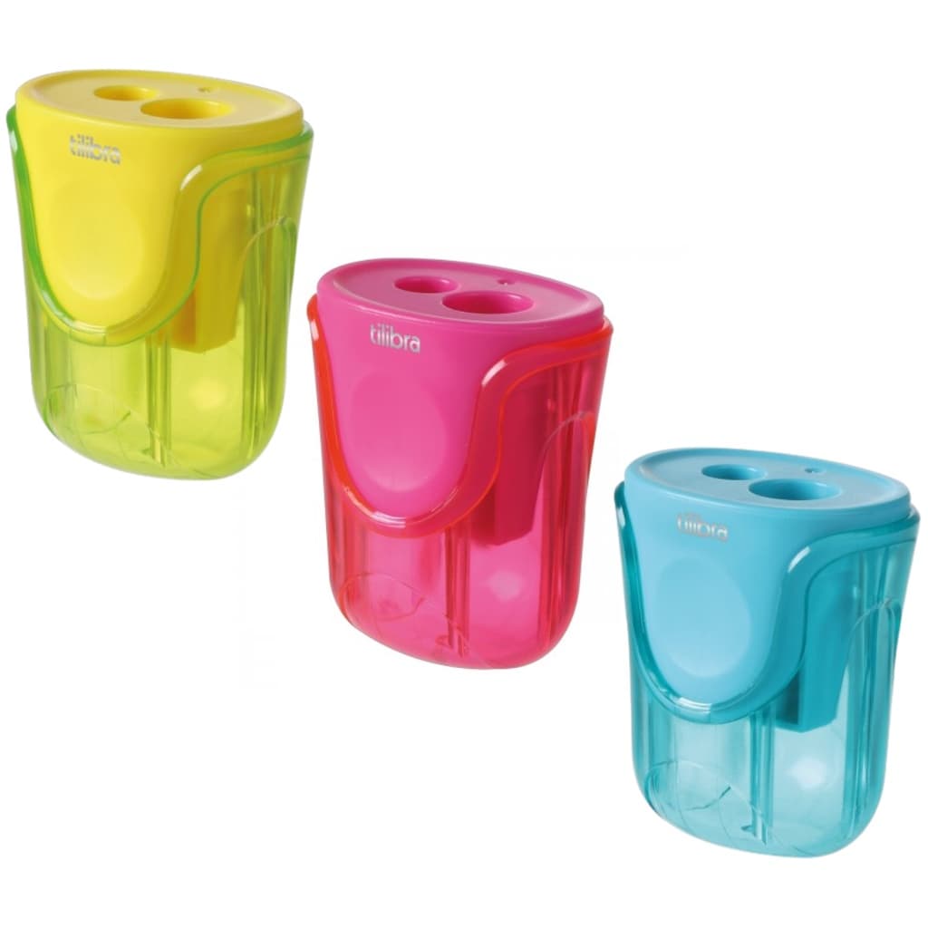 Kit 3 Apontador Com Deposito 2 Furos AP15 - Tilibra