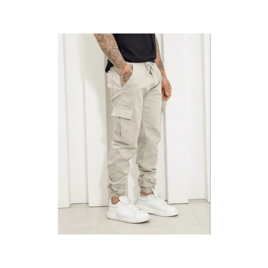 Calça Jogger Juvenil Infantil E adulto  Sarja Cargo Punho