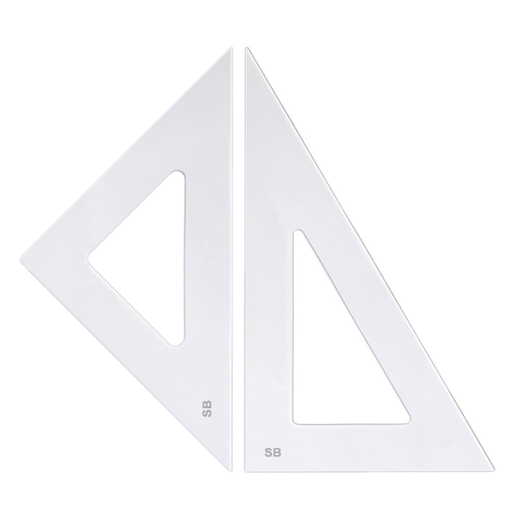 CONJ. ESQUADROS ACRILICOS 45 + 60 DESENHO TECNICO 32 CM SB