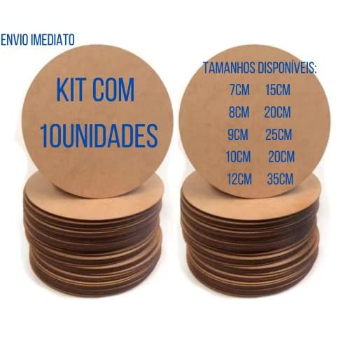 Kit 10 Sousplat 35cm Supla Soupla Suplat Mesa Posta Jogo Americano Artesanato Mdf cru Decorativo