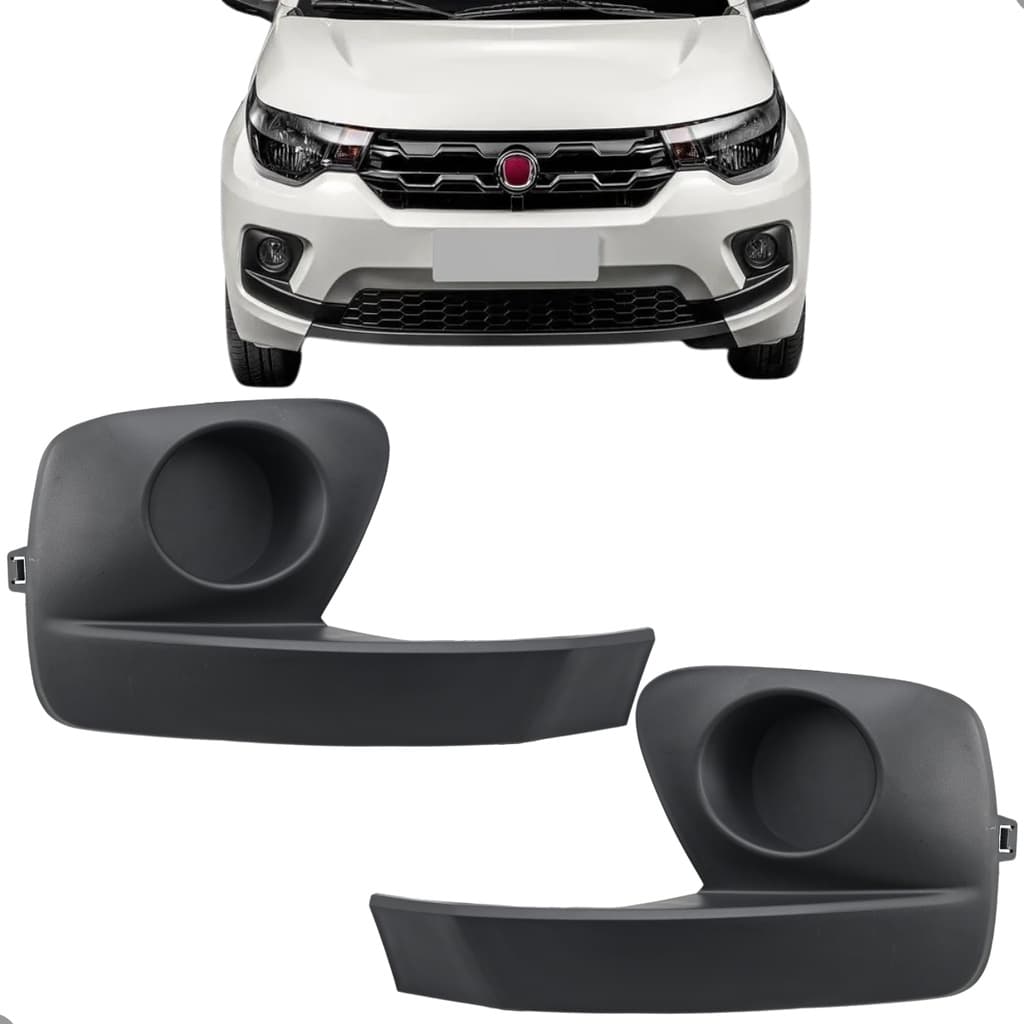 Par Moldura Farol De Milha Mobi 2016 2017 2018 2019 2020 S/Furo Preta