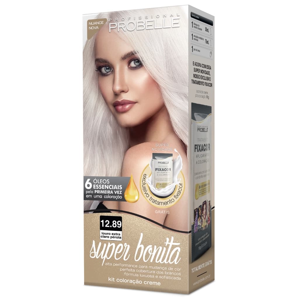 Coloração Super Bonita 50g.-12.89 Louro Extra Claro Pérola - Probelle