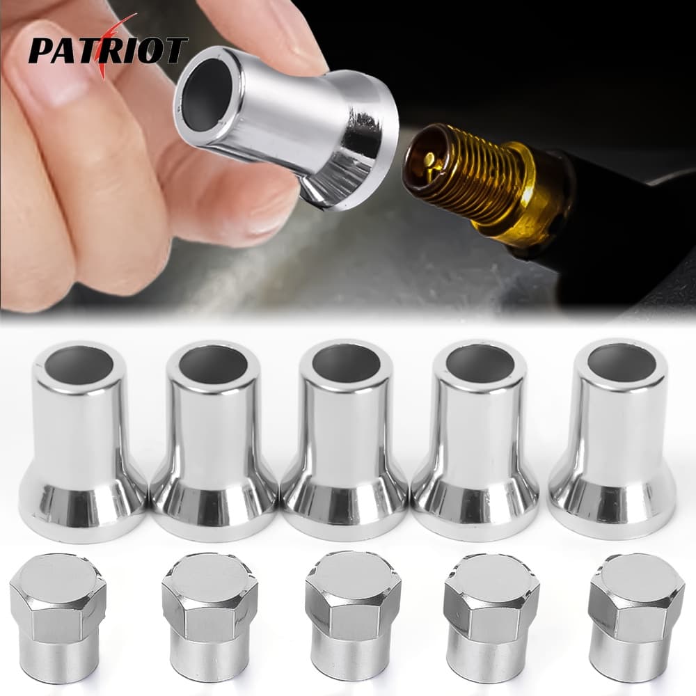 10Pcs/set Tampão De Válvula De Pneus Com Tampa De Manga/Cromada Hexagonal/TR413 Acessórios Universais Para Veículos/Hastes Snap-on Caminhões De Carro