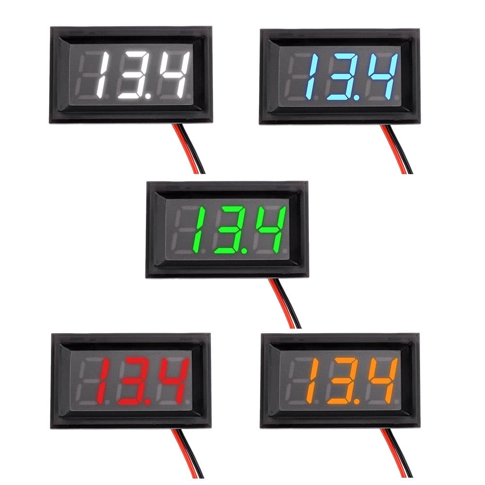 VOKTTA Mini LED Digital Display Voltímetro Detector De 2 Fios 0,56 Polegadas DC 4,5-30V Medidor De Tensão Para Carro De Motocicleta