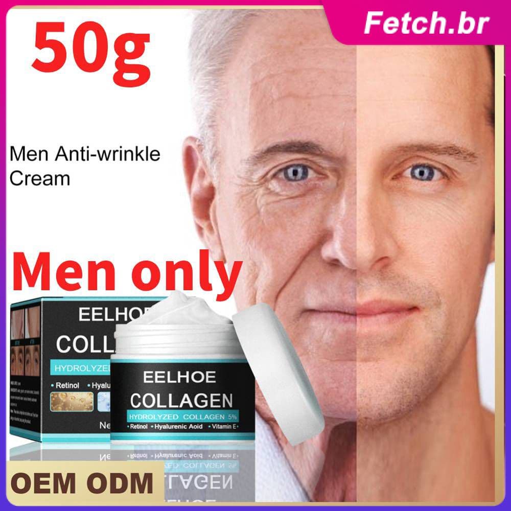 EELHOE Creme Anti Rugas Rosto Masculino Colágeno Retinol Ácido Hialurônico Vitamina E Ingredientes Suaves Creme Hidratante Para Homens Somente Fetch.br