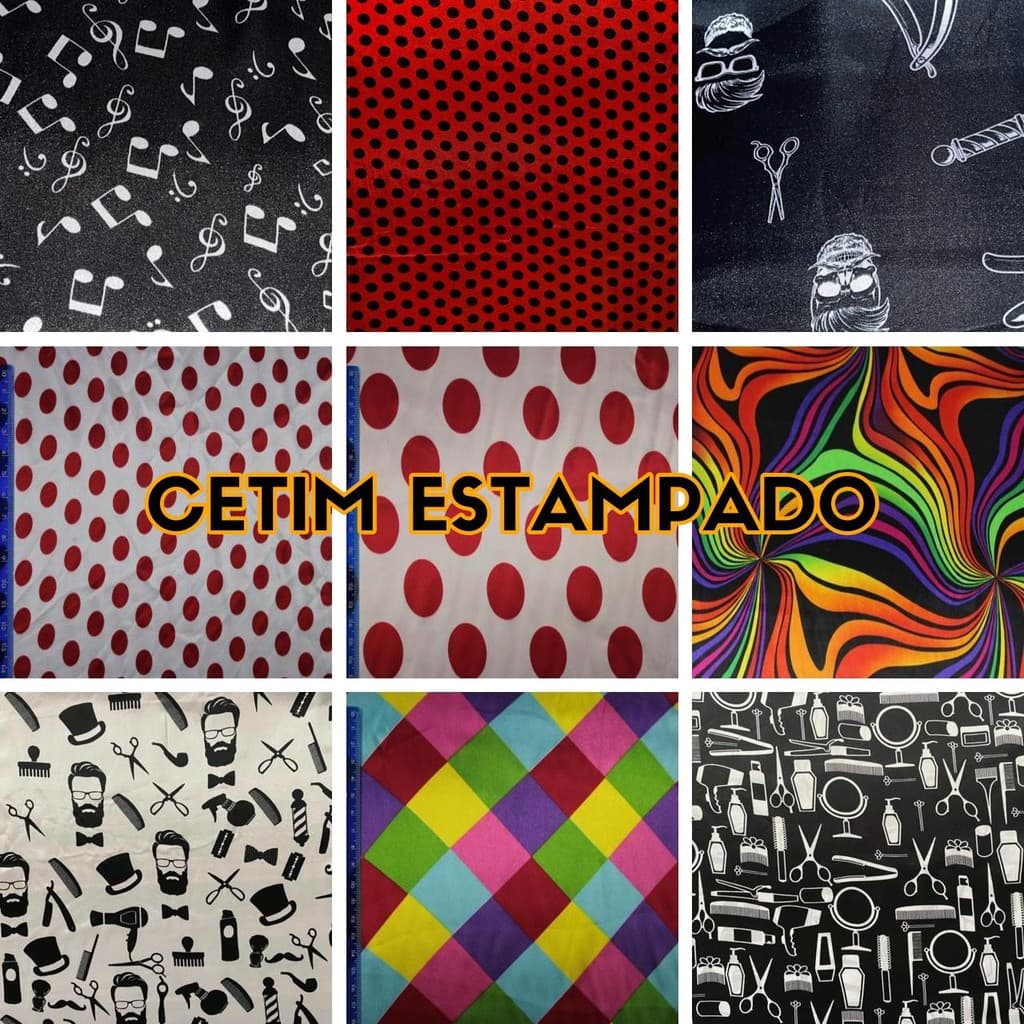 Tecido Cetim Estampado Fantasia Cetim de Carnaval (6m x 1,50m)
