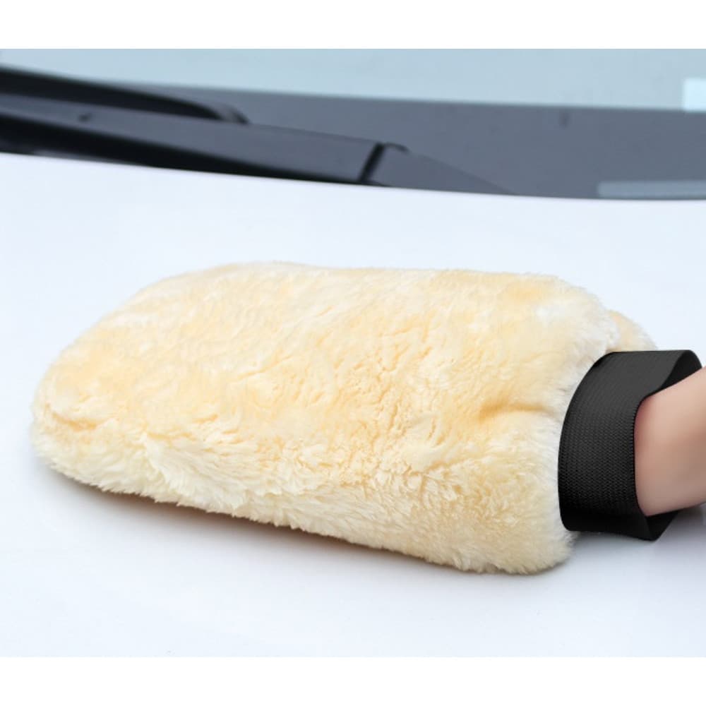 Luva Lavagem Automotiva em Lã Duas Faces Iguais Limpeza Doméstica 23x13cm Karbox