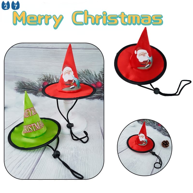 『 27Pets 』 Pet Fashion Hat Chapéu De Aço Anel Feliz Natal