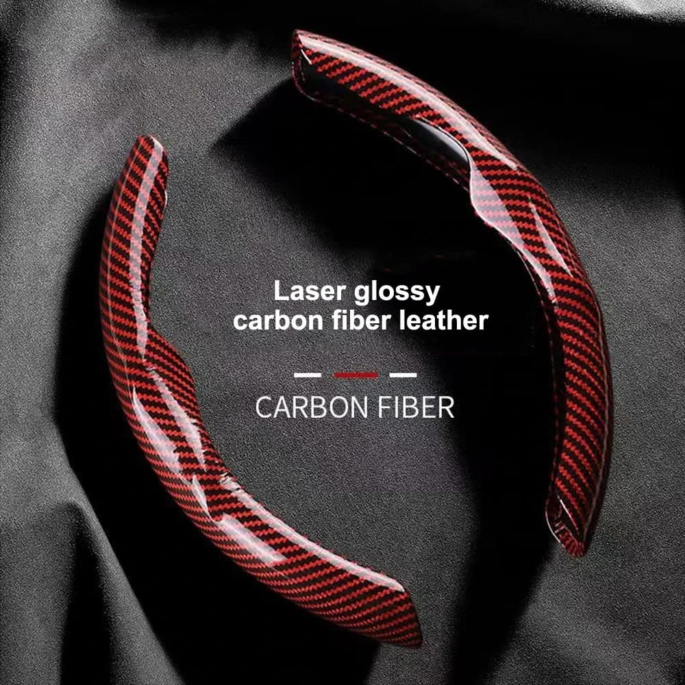 Capa De Direção Multicolor À Prova De Suor Para Carros Padrão De Fibra De Carbono Couro Volante O/D Mulher Homem Decoração Automática