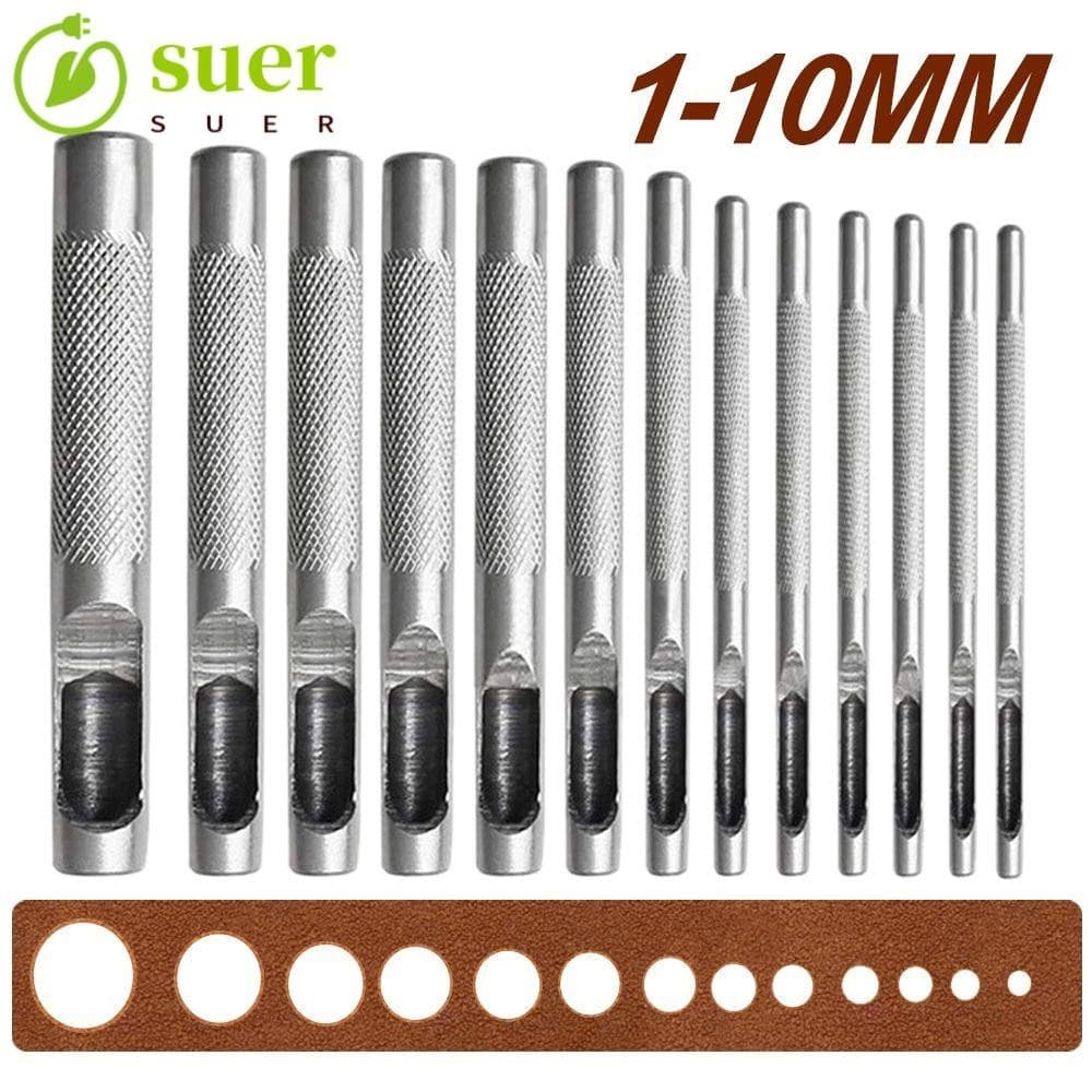 SUER1YE Perfurador De Furo De Cinto 1-10MM Artesanato Acessórios De Costura De Couro Puncher Aço Carbono