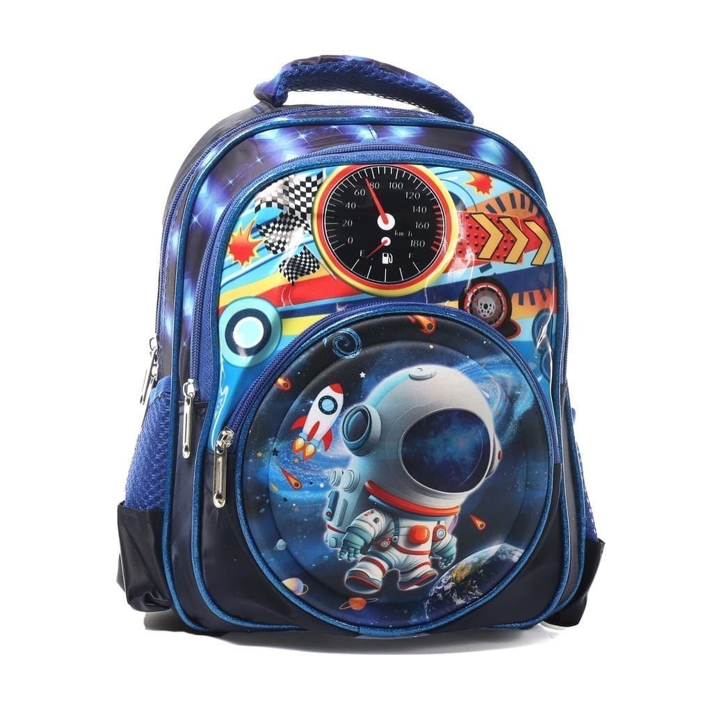 Linda e prática mochila escolar 3D para meninos, 3 compartimentos