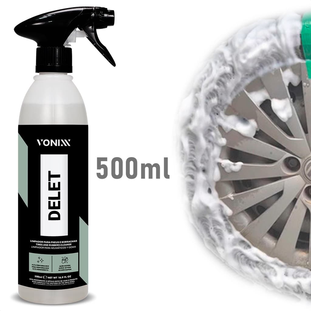 Delet Vonixx 500ml Limpador de Pneu Borracha e Estética Automotiva em Geral