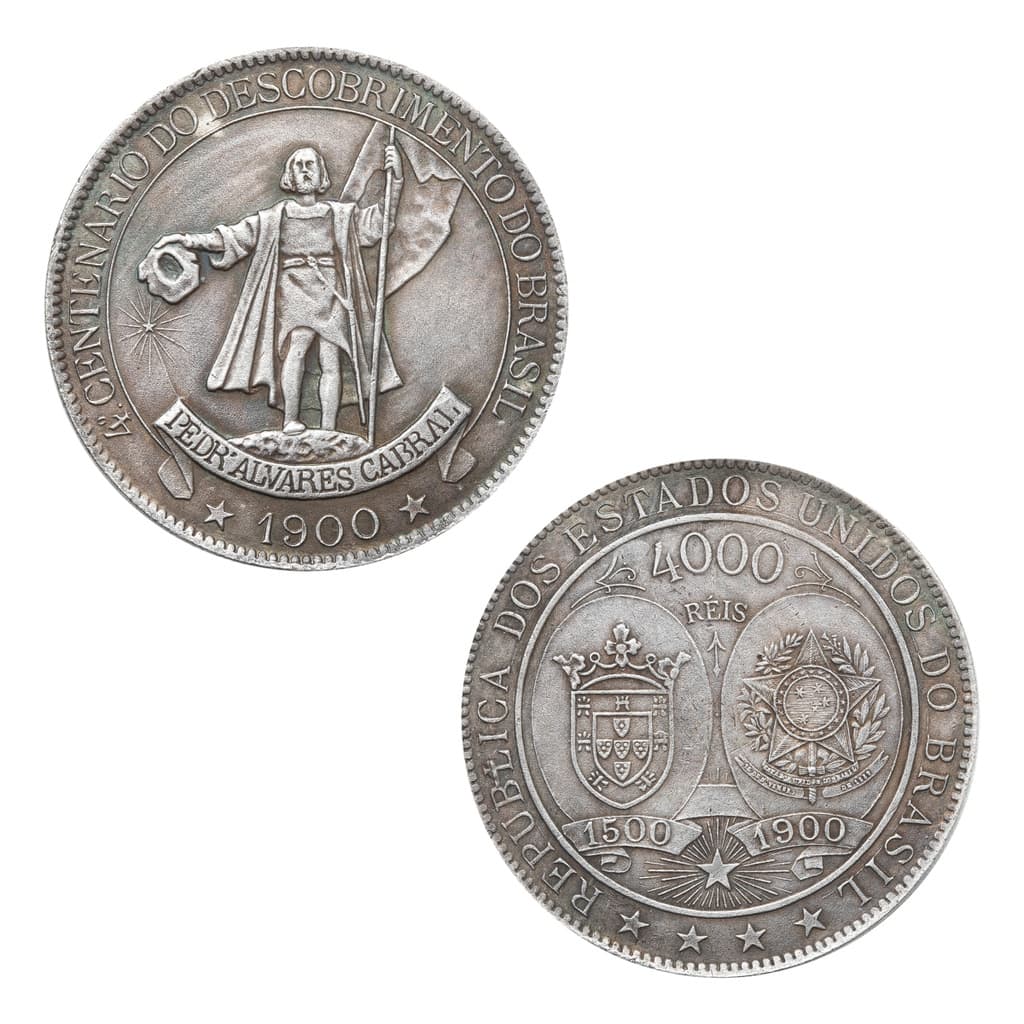Moeda 4000 Réis 1900 - 50,1mm - 4 Centenário Do Descobrimento Cópia