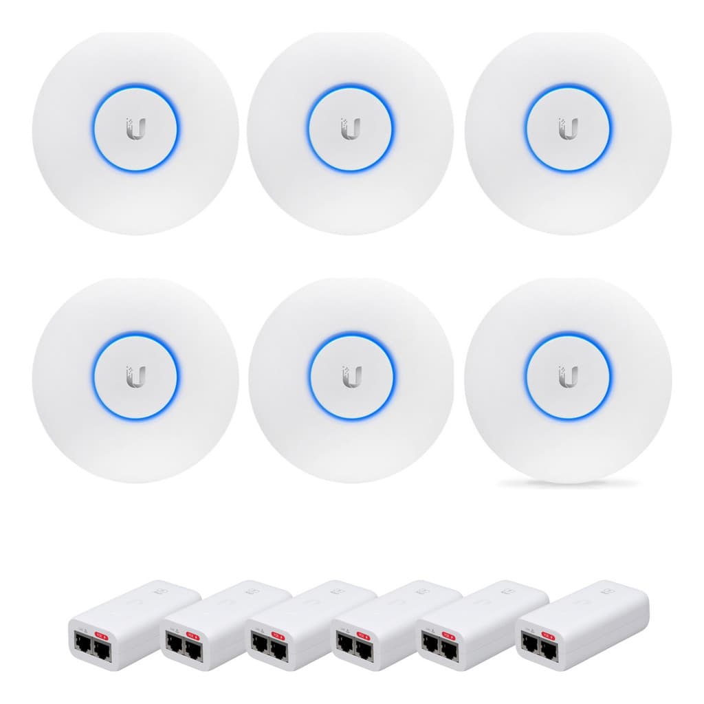 Kit C\ 6uni Access Point Ubiquiti Unifi U6+ Plus + Fonte Poe