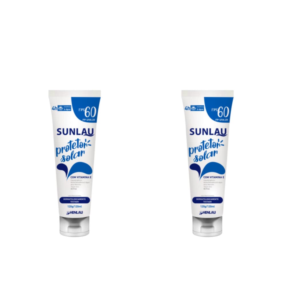 Kit 2Un Protetor Solar FPS 60 120G UVA/UVB Sunlau
