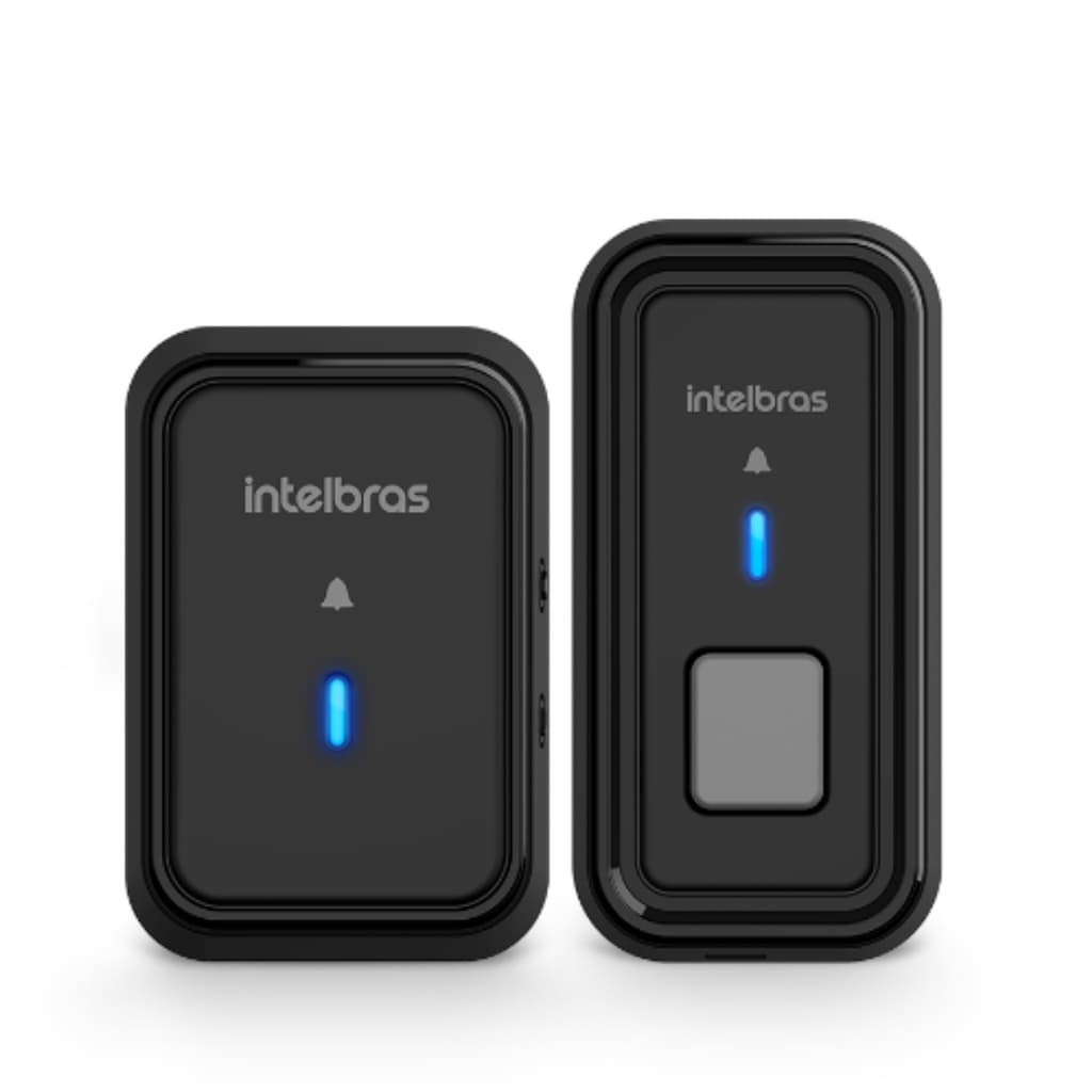 Campainha Eletrônica Sem Fio CIB 101 Intelbras Preta Bateria Alta Performance Bivolt Moderna