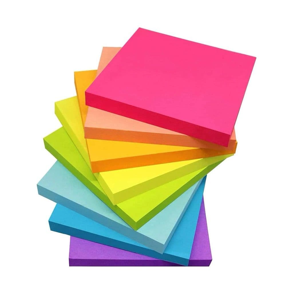 Bloco De Notas Adesivo Colorido Escolar Autocolante 76x76MM