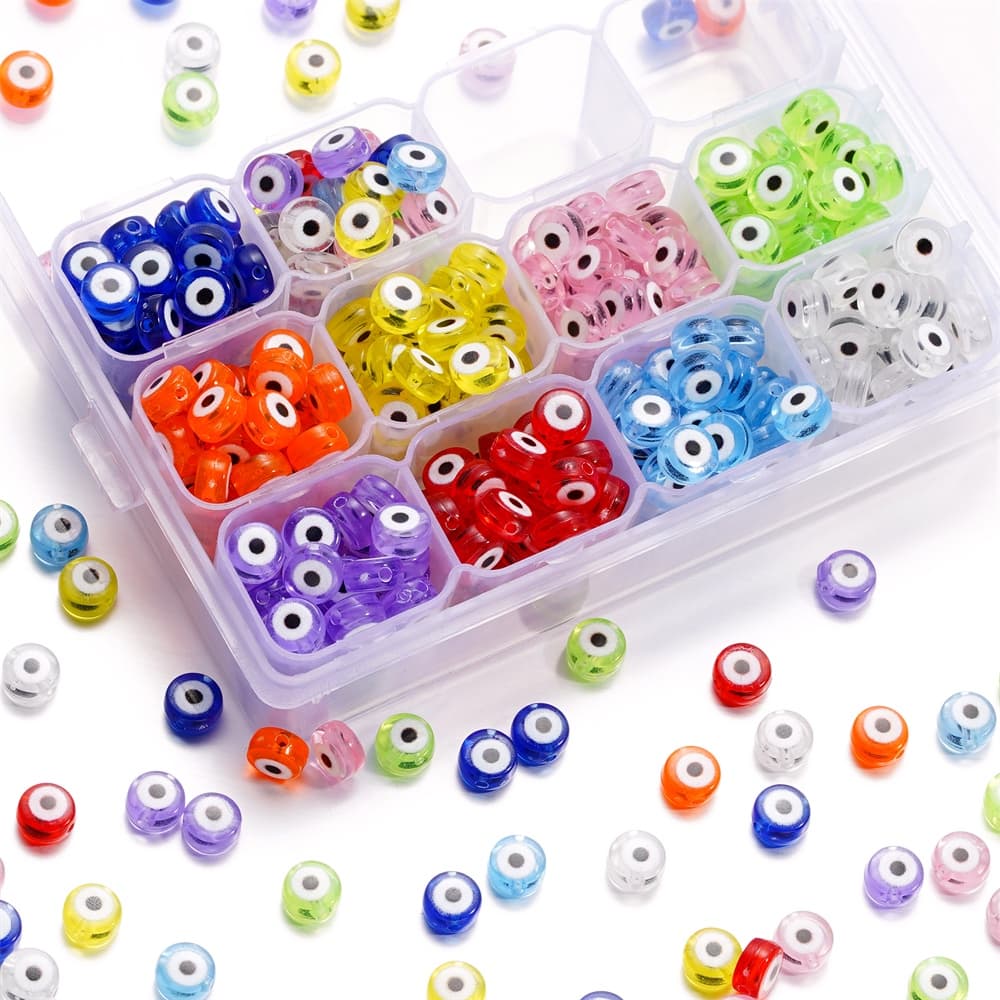 St.kunkka 30 peças 4*7mm contas de olho grego contas de olho acrílico acessórios de joias