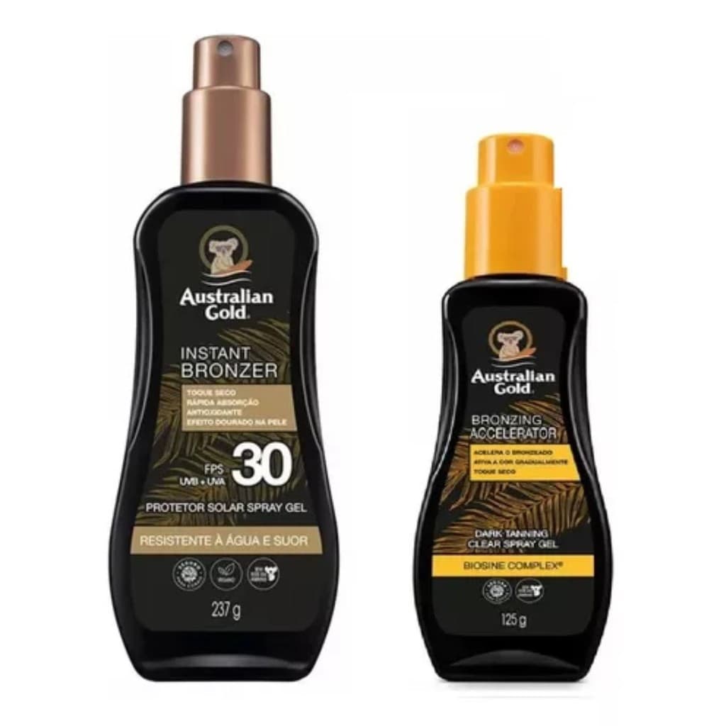 Kit Australian Gold Ptotetor Solar FPS30 Acelerador Spray