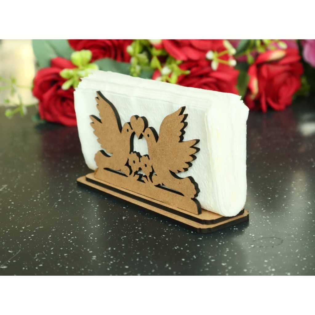 Kit 15 Porta Guardanapos Cisnes Decoração Festa Casamento em Madeira MDF Ecolume