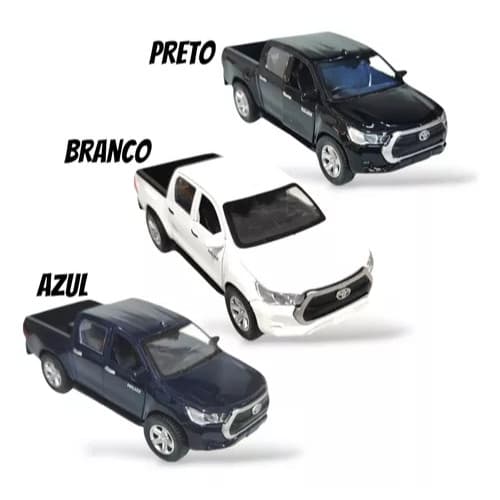 Miniatura de Ferro Toyota Hilux 2021 - Escala 1:36 | Detalhes Perfeitos e Funcionalidades Premium!