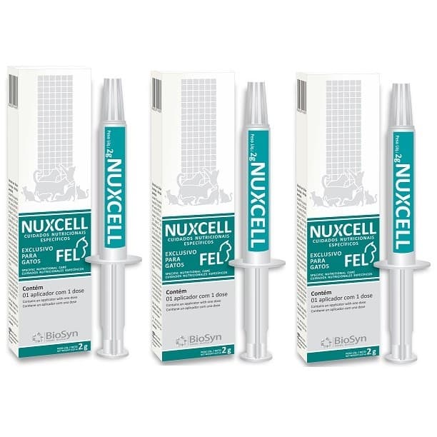 Kit 3 Nuxcell Fel Imunidade Suplemento Vitamínico Biosyn 2g
