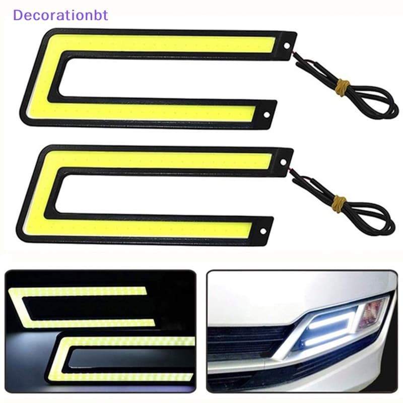 Decorationbt 1 Peça Em Forma De U 12V LED COB Carro Auto DRL Condução Lâmpada Diurna Luz De Neblina