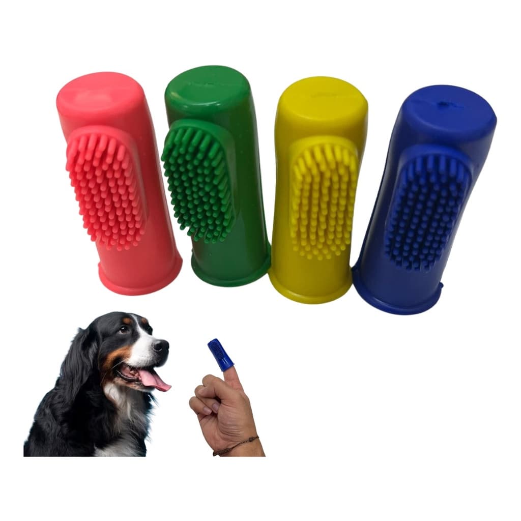 Kit 3 Escovas de dente Pet Dedeira, Dedo Cachorro