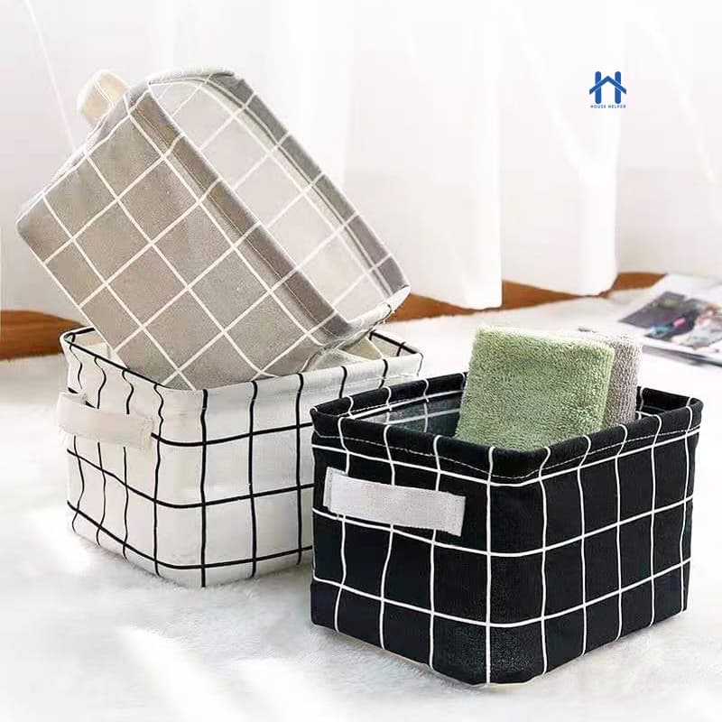 Caixa de Armazenamento de Tecido Pequena Cesto Dobrável Organizador  HH UTILIDADES DE CASA