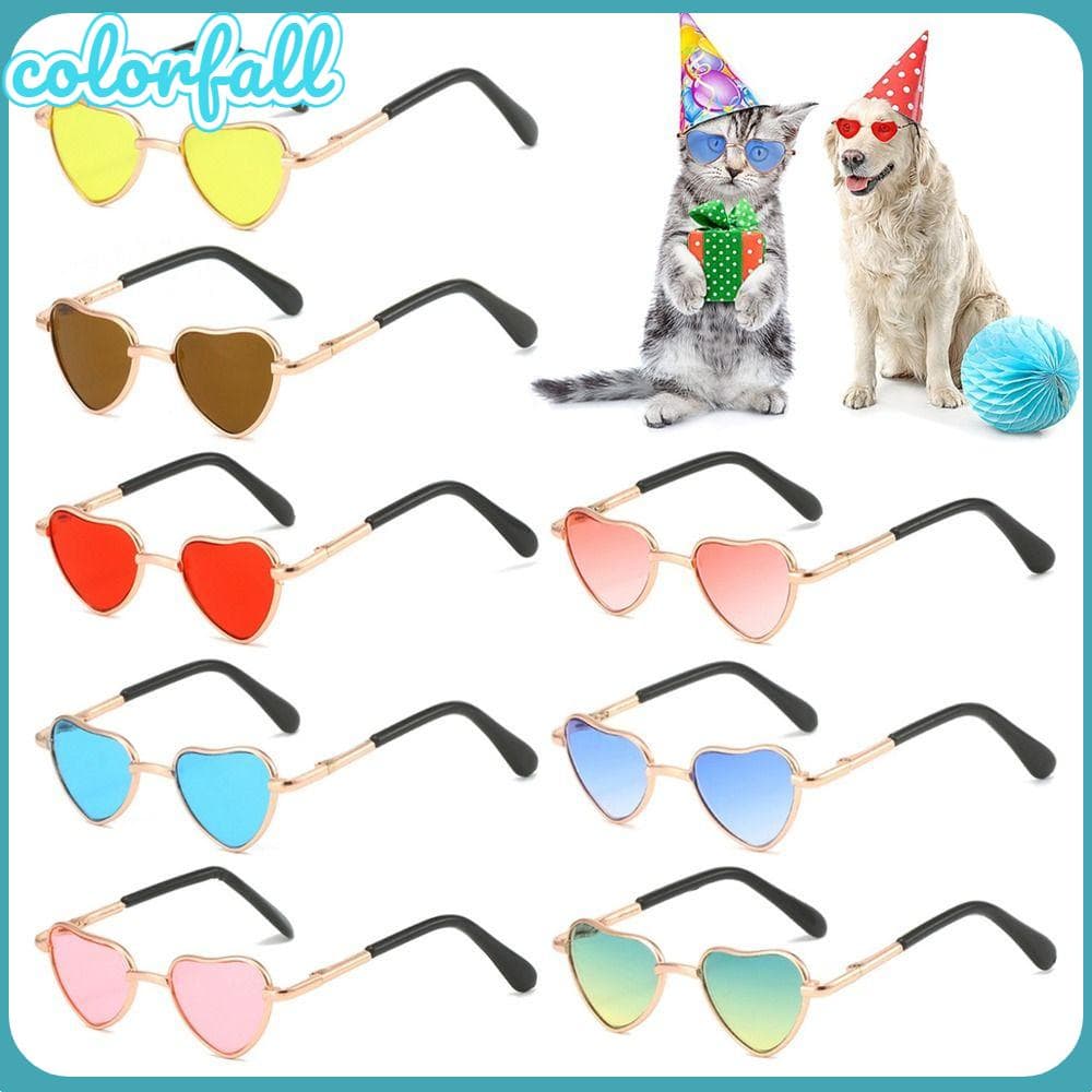 COLORFALLC Cat Óculos De Sol Para Cães , Animais De Estimação Party Cosplay , Fotográficos Em Forma De Coração