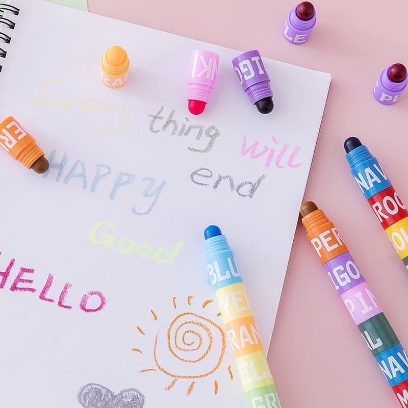 Caneta Fluorescente , Marcador De Frutas Sólidas , Cor Retro Ledger Manual Para Estudantes , Curso Chave