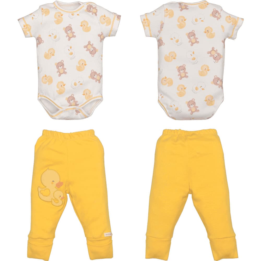 Body Com Culote Bebê Menina Suedine Estampado Urso  Upi Uli