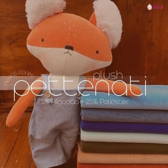 Recorte 40x80cm PLUSH PETTENATI tecido Aveludado para Ursos, Naninhas e Artesanatos