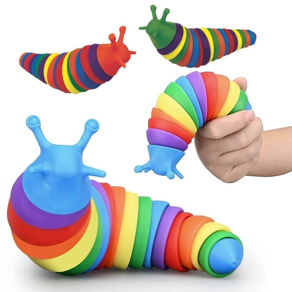 Brinquedo Lesma 3D Sensorial Creckpeia Colorida Articulado Largata Minhoca Cor Aleatório  MS1005