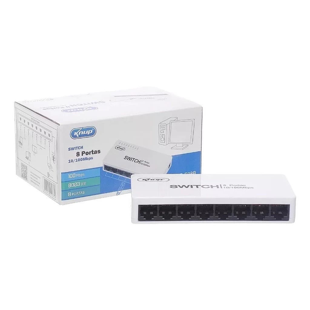 Switch 8 Portas 10/100Mbps Fast Ethernet - Knup KP-E08B