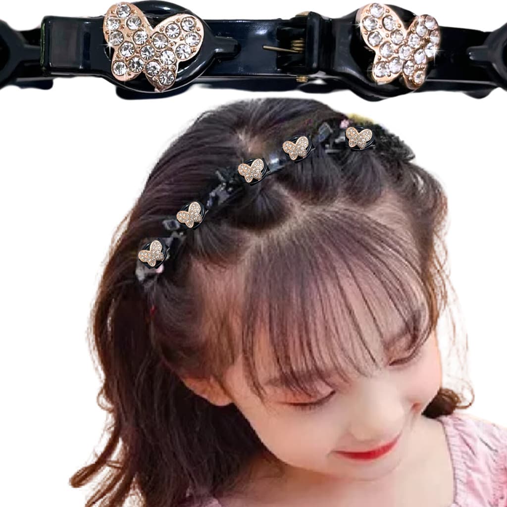 Tiara Infantil Borboleta com Brilho Strass Penteado Fofo