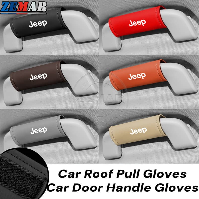 Jeep Couro Carro Telhado Puxar Luvas Inter Maçaneta Da Porta Braço Alça Protetor Capa Para Renegade Bússola Willys Wrang