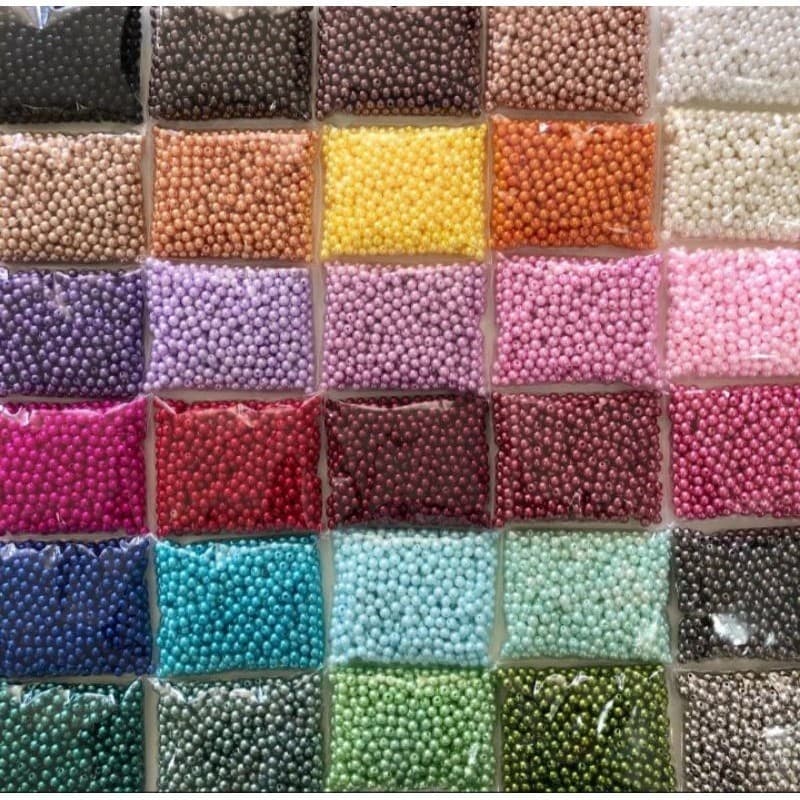 Pérolas 4mm ABS Inteiras Furo Passante - 500 Peças