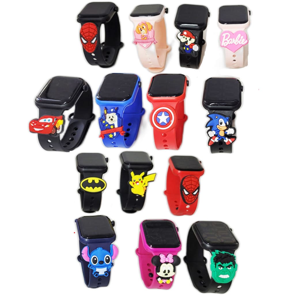 Relógio Digital Infantil Resistente à água com Personagens e Super Herois