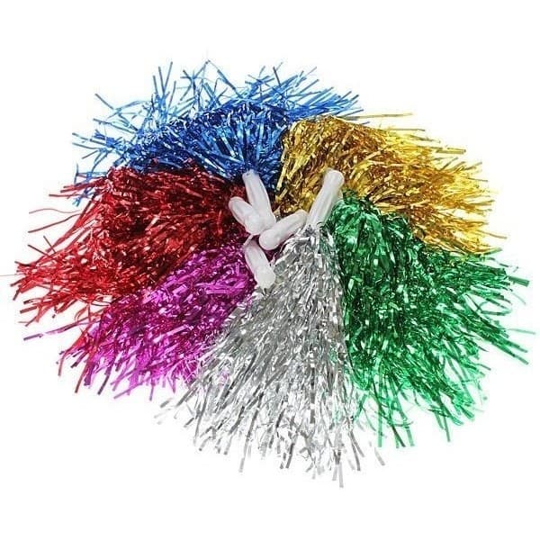 20 Unid. POMPOM  Metalizado Mamãe Sacode Cores Sortidas